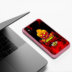 Чехол iPhone XS Max матовый BRAWL STARS EVIL GENE ДЖИН, цвет: 3D-малиновый — фото 2