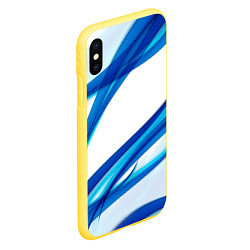 Чехол iPhone XS Max матовый STRIPES BLUE, цвет: 3D-желтый — фото 2
