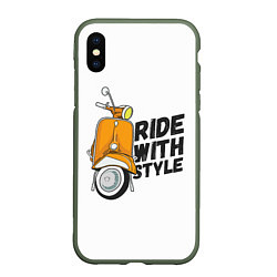 Чехол iPhone XS Max матовый RIDE WITH STYLE Z, цвет: 3D-темно-зеленый