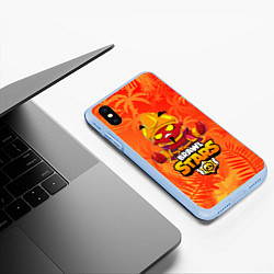 Чехол iPhone XS Max матовый BRAWL STARS EVIL GENE ДЖИН, цвет: 3D-голубой — фото 2