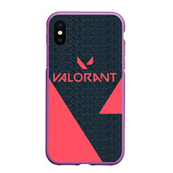 Чехол iPhone XS Max матовый Valorant, цвет: 3D-фиолетовый