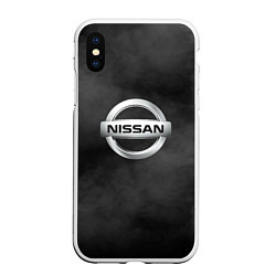 Чехол iPhone XS Max матовый NISSAN, цвет: 3D-белый