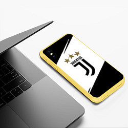 Чехол iPhone XS Max матовый JUVENTUS, цвет: 3D-желтый — фото 2