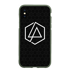 Чехол iPhone XS Max матовый LINKIN PARK, цвет: 3D-темно-зеленый