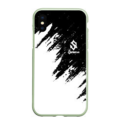 Чехол iPhone XS Max матовый Sabaton, цвет: 3D-салатовый