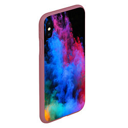 Чехол iPhone XS Max матовый КРАСКИ, цвет: 3D-малиновый — фото 2