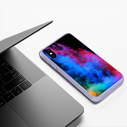 Чехол iPhone XS Max матовый КРАСКИ, цвет: 3D-светло-сиреневый — фото 2