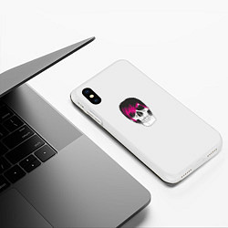Чехол iPhone XS Max матовый Череп Эмобоя, цвет: 3D-белый — фото 2