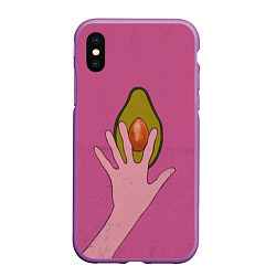Чехол iPhone XS Max матовый Avocado, цвет: 3D-фиолетовый