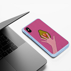 Чехол iPhone XS Max матовый Avocado, цвет: 3D-голубой — фото 2