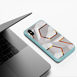 Чехол iPhone XS Max матовый 3D абстракция Iron, цвет: 3D-мятный — фото 2
