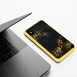 Чехол iPhone XS Max матовый Black gold, цвет: 3D-желтый — фото 2