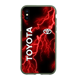 Чехол iPhone XS Max матовый TOYOTA, цвет: 3D-темно-зеленый