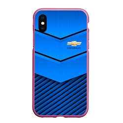 Чехол iPhone XS Max матовый CHEVROLET, цвет: 3D-малиновый