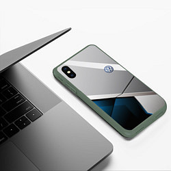 Чехол iPhone XS Max матовый VOLKSWAGEN, цвет: 3D-темно-зеленый — фото 2