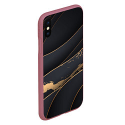 Чехол iPhone XS Max матовый Black gold, цвет: 3D-малиновый — фото 2