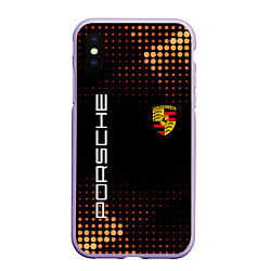 Чехол iPhone XS Max матовый PORSCHE, цвет: 3D-светло-сиреневый