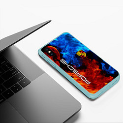 Чехол iPhone XS Max матовый PORSCHE, цвет: 3D-мятный — фото 2