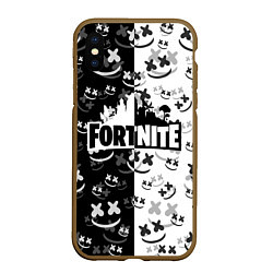 Чехол iPhone XS Max матовый FORTNITE MARSHMELLO, цвет: 3D-коричневый