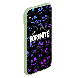 Чехол iPhone XS Max матовый FORTNITE MARSHMELLO, цвет: 3D-салатовый — фото 2