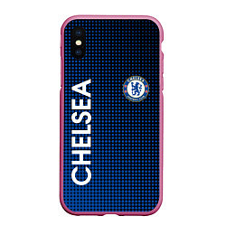 Чехол iPhone XS Max матовый CHELSEA, цвет: 3D-малиновый