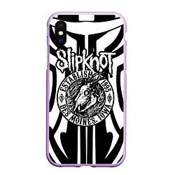 Чехол iPhone XS Max матовый Slipknot, цвет: 3D-сиреневый