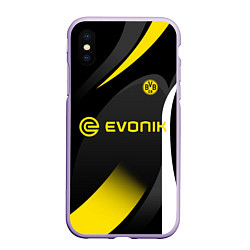 Чехол iPhone XS Max матовый BORUSSIA DORTMUND, цвет: 3D-светло-сиреневый