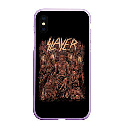 Чехол iPhone XS Max матовый Slayer, цвет: 3D-сиреневый