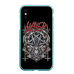 Чехол iPhone XS Max матовый Slayer, цвет: 3D-мятный