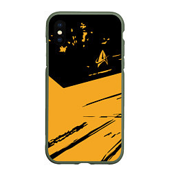 Чехол iPhone XS Max матовый Star Trek, цвет: 3D-темно-зеленый