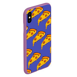 Чехол iPhone XS Max матовый Кусочки пиццы, цвет: 3D-фиолетовый — фото 2