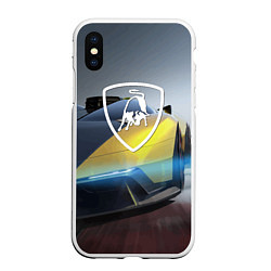 Чехол iPhone XS Max матовый Lamborghini - Italy, цвет: 3D-белый