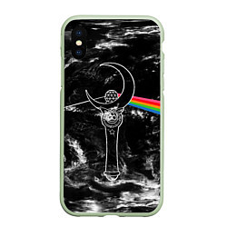 Чехол iPhone XS Max матовый Dark Side of the Moon Stick, цвет: 3D-салатовый