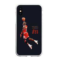 Чехол iPhone XS Max матовый MICHAEL JORDAN, цвет: 3D-белый