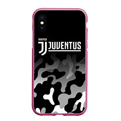 Чехол iPhone XS Max матовый JUVENTUS ЮВЕНТУС, цвет: 3D-малиновый