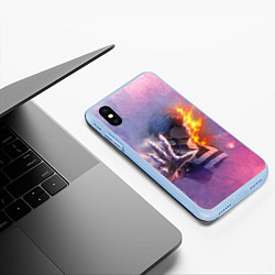 Чехол iPhone XS Max матовый Шото Тодороки, цвет: 3D-голубой — фото 2