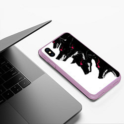 Чехол iPhone XS Max матовый Волки, цвет: 3D-сиреневый — фото 2