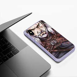 Чехол iPhone XS Max матовый The Witcher, Geralt, Ведьмак,, цвет: 3D-светло-сиреневый — фото 2