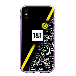 Чехол iPhone XS Max матовый Dortmund 20202021 ФОРМА, цвет: 3D-сиреневый