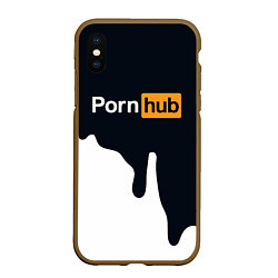 Чехол iPhone XS Max матовый Pornhub, цвет: 3D-коричневый