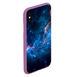 Чехол iPhone XS Max матовый Туманность, цвет: 3D-фиолетовый — фото 2