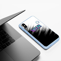 Чехол iPhone XS Max матовый Nirvana, цвет: 3D-голубой — фото 2