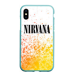 Чехол iPhone XS Max матовый NIRVANA НИРВАНА, цвет: 3D-мятный