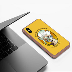 Чехол iPhone XS Max матовый Senku Ishigami, цвет: 3D-коричневый — фото 2