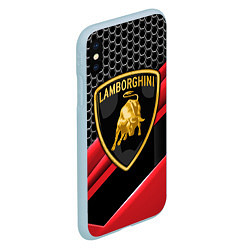 Чехол iPhone XS Max матовый Lamborghini, цвет: 3D-голубой — фото 2