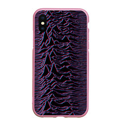 Чехол iPhone XS Max матовый Joy Division Glitch, цвет: 3D-розовый