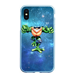 Чехол iPhone XS Max матовый Rash, цвет: 3D-голубой