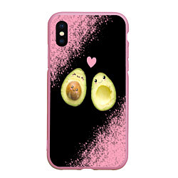 Чехол iPhone XS Max матовый Авокадо, цвет: 3D-розовый
