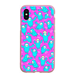 Чехол iPhone XS Max матовый Fall guys Pink, цвет: 3D-розовый