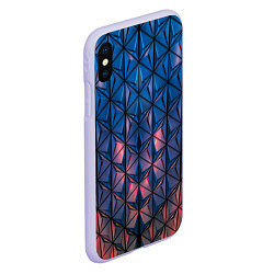 Чехол iPhone XS Max матовый Геометрический принт, цвет: 3D-светло-сиреневый — фото 2